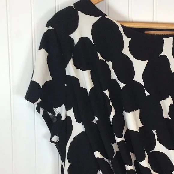💖 Ellen Tracy | Black/White Twist Front Jersey Dress Size XL - Picture 6 of 12
